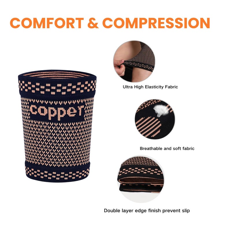 CUAPVPA Bicep Compression Sleeve 1 Pair,Upper Arm Compression Sleeve,Bicep Tendonitis Brace Triceps Brace for Pain Relief,Arm Support fit for Men Women - Image 3